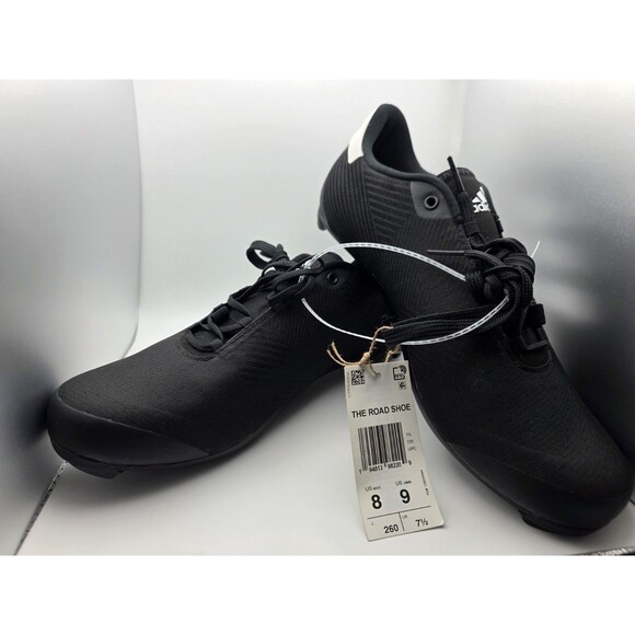 NWT Adidas The Road Cycling Shoes Core Black/Cloud White Mens 8 Womens 9 New - Picture 2 of 4